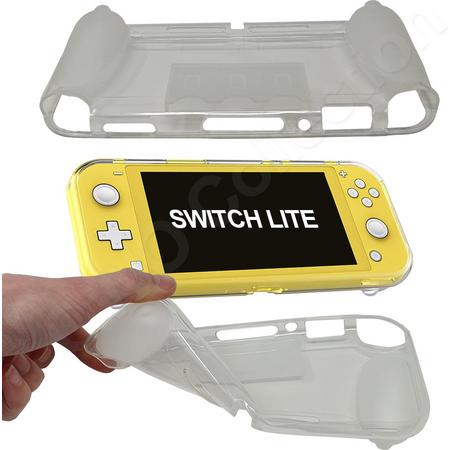 Beschermende soft cover voor de Nintendo Switch LITE - Goede flexibele case met betere grip voorkomt ook kramp aan de hand - Transparant