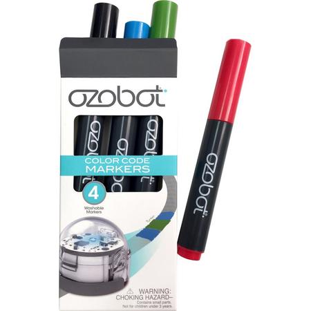 Ozobot - Kleurcode - Uitwisbare stiften - 4 stuks - Rood/Groen/Zwart/Blauw