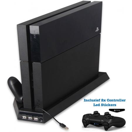 Multifunctionele Standaard voor Playstation 4 of PS4 Slim - Oplaad station - PS4 Vertical Stand Docking Station – Oplader voor PS4 Controller - 3 USB - Ps4/Ps4 slim