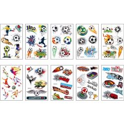 Voetbal Neptattoo - 10 Vellen 60 stuks- WK 2022- Football- Worldcup 2022-Tijdelijke Tatoeages - Voetbal Plakplaatjes – Tattoo Stickers