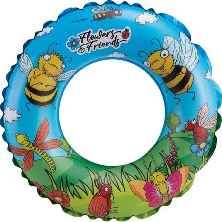 Blauwe/bijen opblaasbare zwemband/zwemring 45 cm speelgoed voor kinderen - Buitenspeelgoed zwemband/zwemringen - Waterspeelgoed
