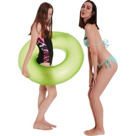 Neon groene opblaasbare zwemband/zwemring 76 cm speelgoed voor kinderen en volwassenen - Buitenspeelgoed zwemband/zwemringen - Waterspeelgoed