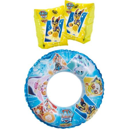 Opblaasbare Disney Paw Patrol set zwemband/zwemring en zwembandjes/zwemmouwtjes 3-6 jaar - Zwembad speelgoed - Zwembenodigdheden - Paw Patrol zwembanden/zwemringen voor kinderen