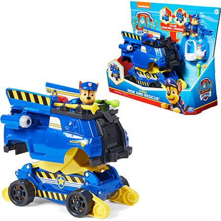 PAW Patrol Transformerende Chase RisenRescue-speelgoedvoertuig met actiefiguren en accessoires