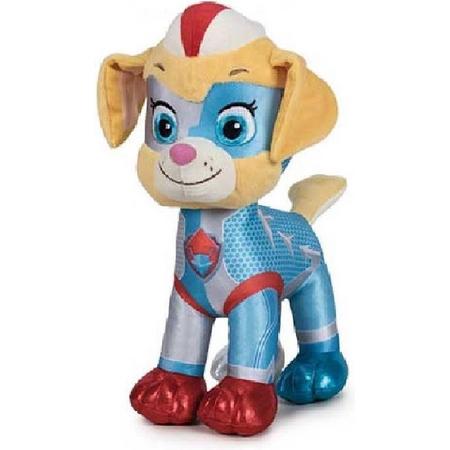 Pluche Paw Patrol knuffel Ella - Mighty Pups Super Paws - 27 cm - Cartoon knuffels - Speelgoed voor kinderen
