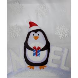 Peha Sticker Pinguïn Noel Glitter 28,5 X 34,5 Cm Pvc Wit/zwart