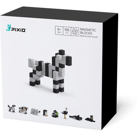 PIXIO Black & White Animals - magnetische blokken - constructieset - toegang tot gratis app - nieuwe generatie blokken bouwen / speelgoed