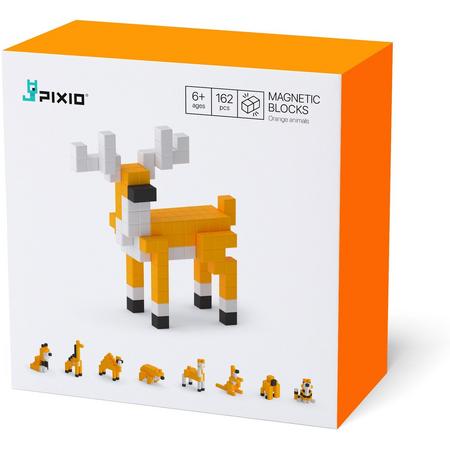 PIXIO Orange Animals - magnetische blokken - constructieset - toegang tot gratis app - nieuwe generatie blokken bouwen / speelgoed