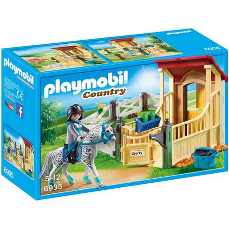 PLAYMOBIL Appaloosa met paardenbox  - 6935