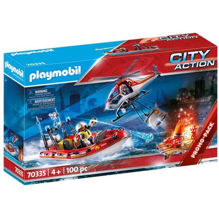 PLAYMOBIL City Life Brandweermissie met helikopter en boot - 70335