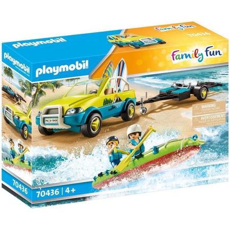 PLAYMOBIL Family Fun Strandwagen met kanos - 70436