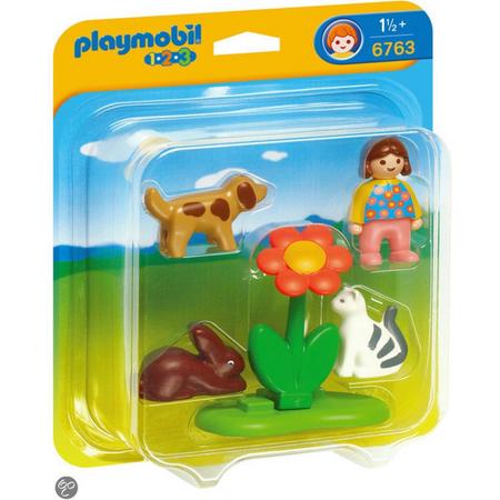Playmobil 123 Meisje met Huisdieren - 6763