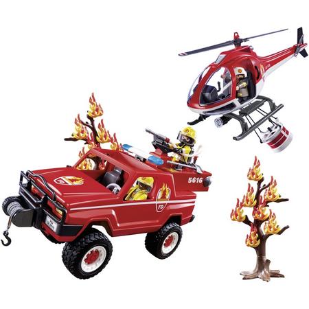 Playmobil City Action 9518 Bos brandweerwagen met Helikopter