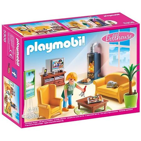 Playmobil Dolhouse: Woonkamer Met Houtkachel (5308)