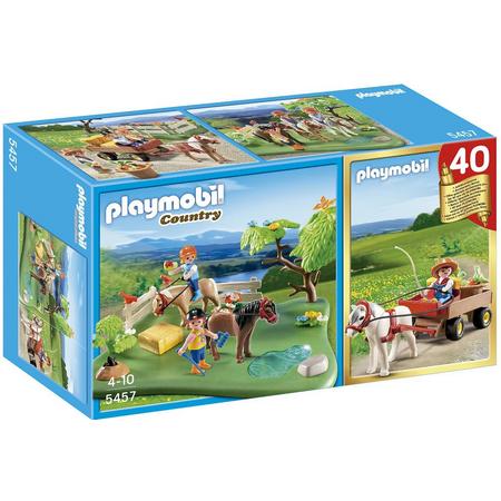 Playmobil Jubileum Compact Set Ponyweide met hooiwagen - 5457
