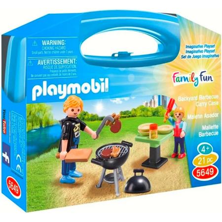playmobil 5649 in koffer Man met Barbecue BBQ blauw