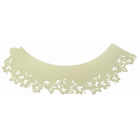 PME Cupcake Wrappers Flowers Ivory pk/12