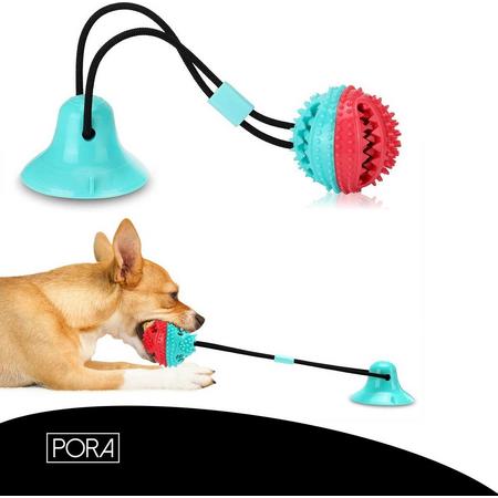 Hondentrekspeeltje - Honden Speelgoed - Zuignap met touw en bal geschikt voor alle honden - Pora - Snack speeltje - Behendigheid