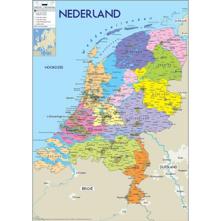 Nederland-Kaart-poster-Large-68x98cm