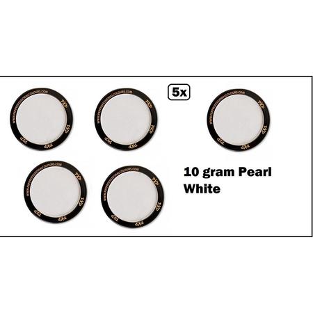 5x PXP Professional Colours 10 gram Pearl White - Schmink wit festival thema feest party fun