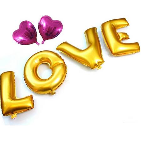 LOVE - Helium Ballonnen - Goud