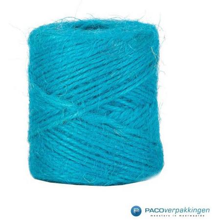 Jute touw - Turquoise - Circa 70 meter - Kluw a 100 grs.
