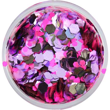 Chunky UV Holographic Glitters : Purple Haze PaintGlow