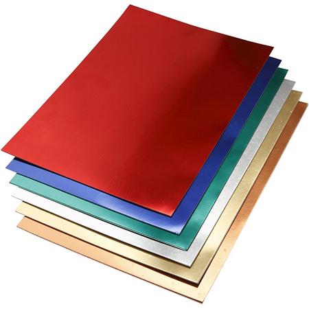 Metallic karton, A2 42x60 cm, kleuren assorti, 30 assorti vel