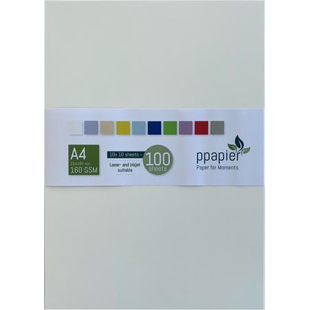A4 gekleurd Hobby karton / Printpapier 160 grams Assorti met 10 kleuren - Totaal 100 vel