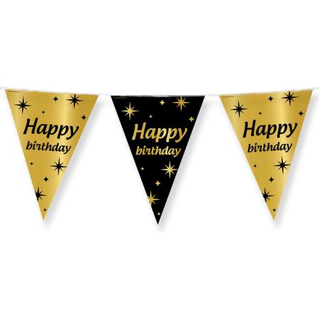 Vlaggenlijn Gold/Black Happy Birthday (10 meter)