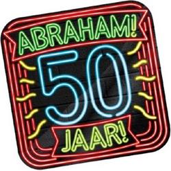 huldeschild Neon 50 Abraham 50 x 50 cm karton zwart