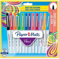 Paper Mate viltstift Flair Bold, blister met 12 stuks in geassorteerde kleuren