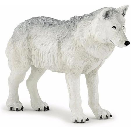Plastic witte wolf 9,5 cm - miniatuurdieren
