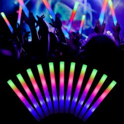 Partizzle 24x Foam Led Sticks - Glow in the dark - Neon Party - Verjaardag Versiering - Lichtstaaf - Gekleurd