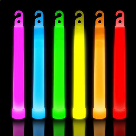 Partizzle 24x Grote Glow in the Dark Party Sticks - Met Koord - Glowsticks - Verjaardag en Neon Feest Versiering - 6 Kleuren