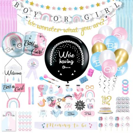 Partizzle Gender Reveal Party Versiering Pakket - Babyshower Ballonnen Decoratie - Geslacht Bekend Maken - Boy or Girl - XXL