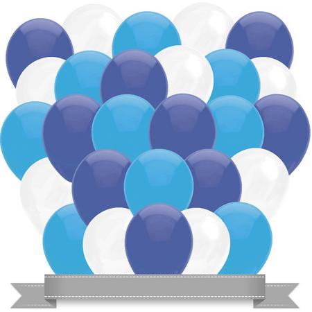 Ballonnen Baby Blauw / Wit / Donker Blauw (30ST)