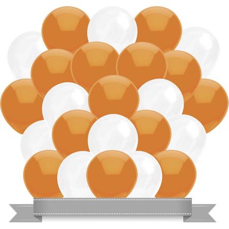 Ballonnen Oranje / Wit 30ST)