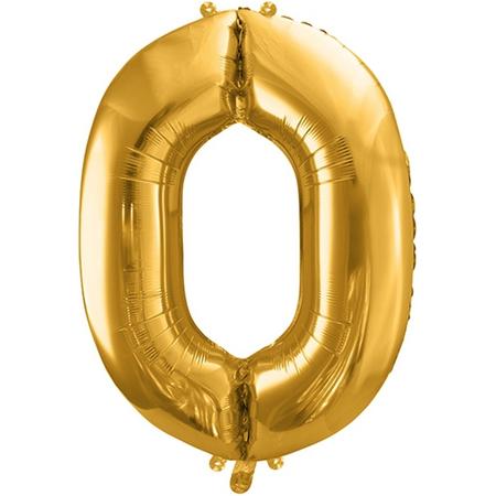 Folieballon 0 goud 86 cm