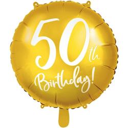 Folieballon 50th Birthday! goud