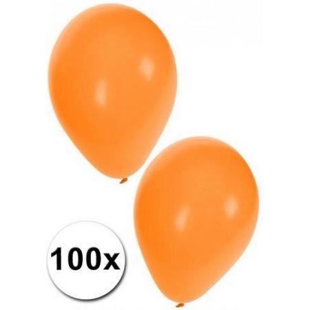 EK Voetbal 2021 Oranje Ballonnen versiering voordeelpack 100 stuks