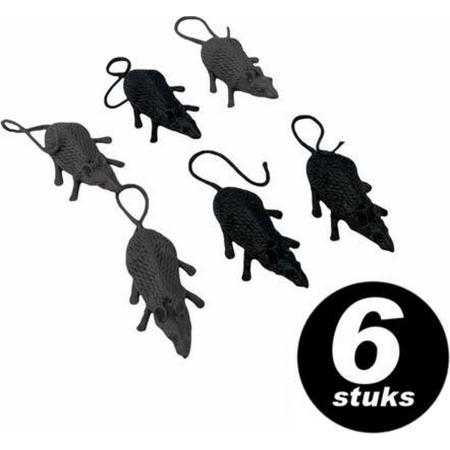 Halloween decoratie – Muizen / Rat grijs/zwart – 6 stuks