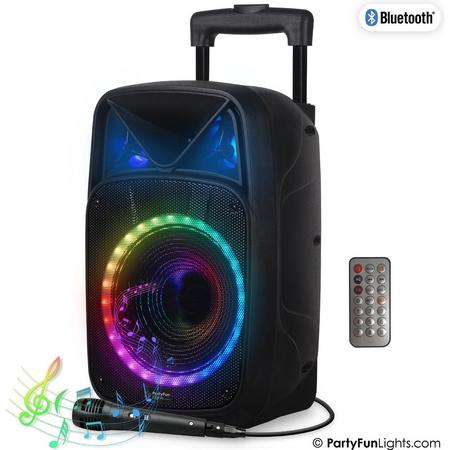 PartyFunLights Bluetooth karaoke party speaker - Party verlichting - microfoon - afstandsbediening