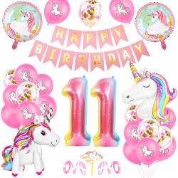 Partypakket® Eenhoorn Verjaardag Versiering - 11 jaar - Unicorn versiering - All-in-one Feestpakket - Decoratie - Ballonnen - Feestpakket - Verjaardag - Feest versiering