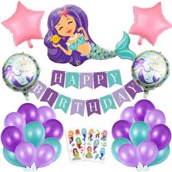 Partypakket® Zeemeermin Verjaardag Versiering - Kinderfeestje Meisje - Mermaid Feest pakket - All-in-one Feestpakket - Decoratie - Ballonnen - Feestpakket - Verjaardag - Feest versiering