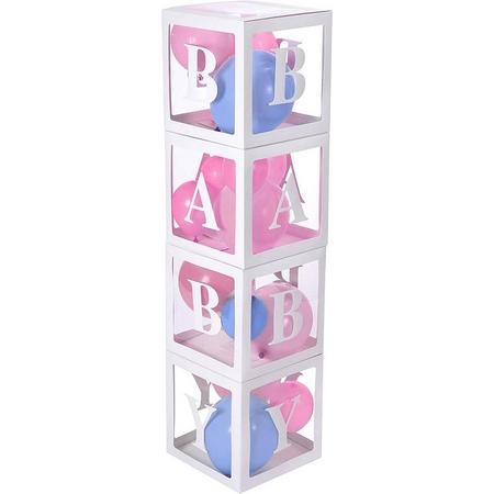 PartyPro - BABY Ballonnen Box - WIT - Ballonnenbox - Gender Reveal - Babyshower