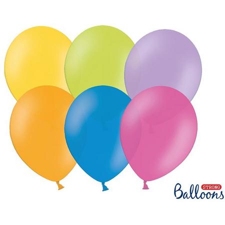 Zak sterke ballonnen assorti gekleurd 100 stuks 30 cm