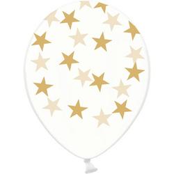 Ballonnen clear met gouden ster 10 stuks