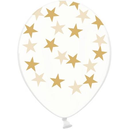 Ballonnen clear met gouden ster 50 stuks