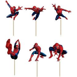 PartyGoodz - Spiderman Cupcake Prikkers - 24 Stuks - Verjaardag - Feestje - Taartje - Snack